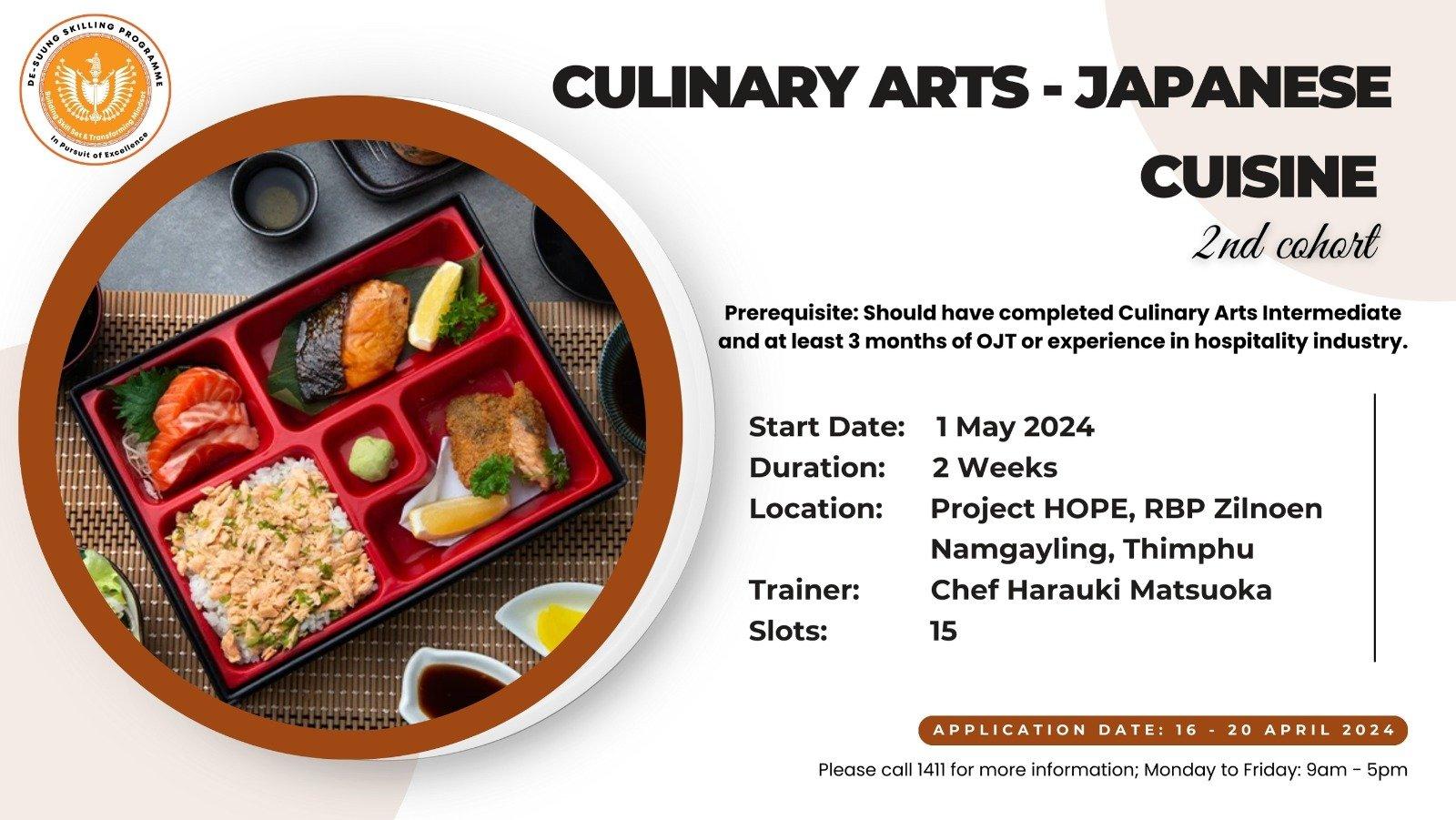 DSP in 'CULINARY ARTS - JAPANESE CUISINE (2nd cohort)